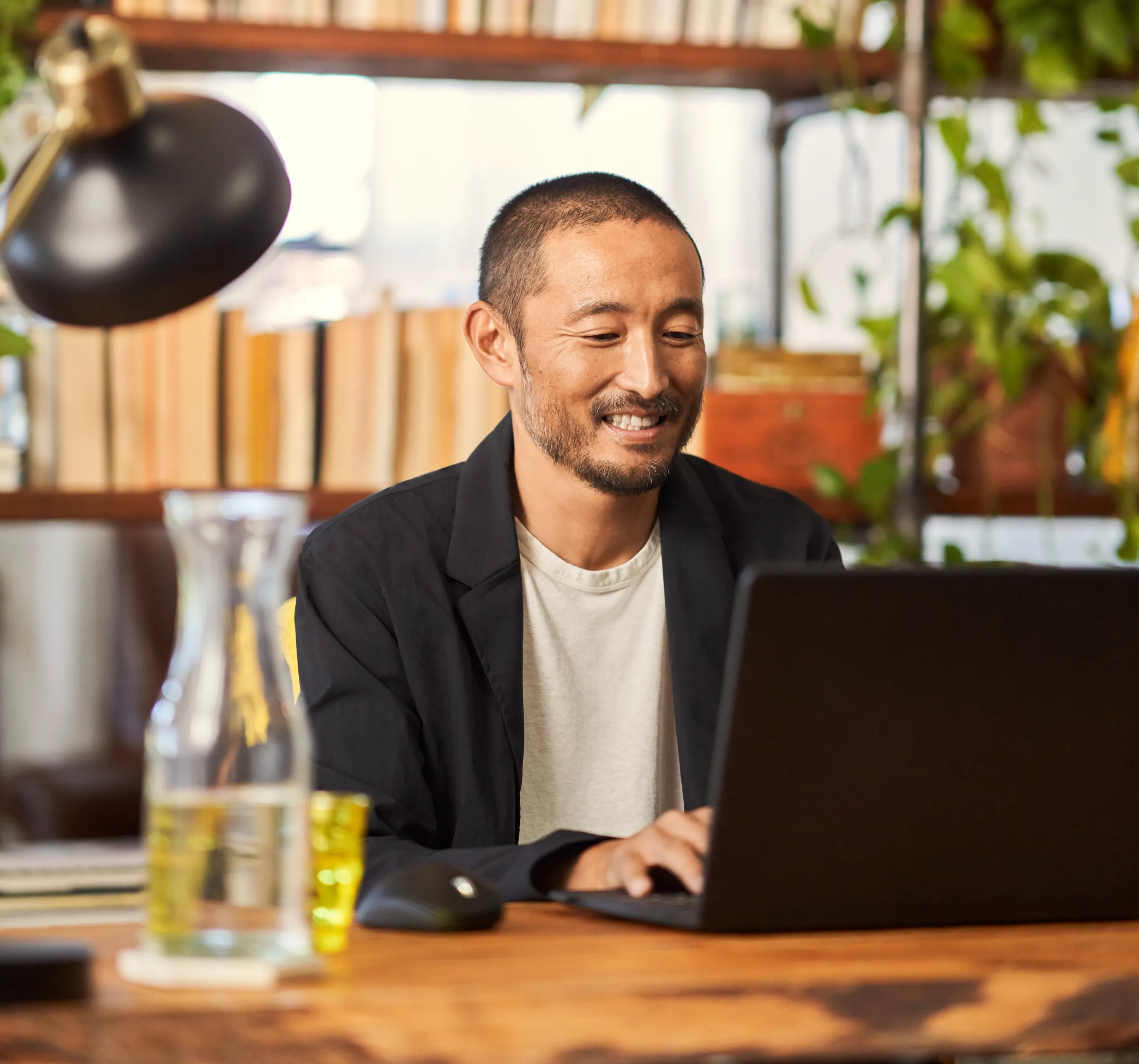 man working on a computer